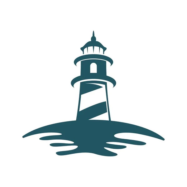 Deniz feneri Logosu Simgesi Tasarım İllüstrasyonu