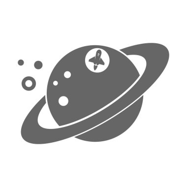 Uzay Gezegeni simgesi logo tasarımı illüstrasyonu