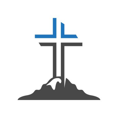 Kilise sembolü logo tasarımı illüstrasyonu