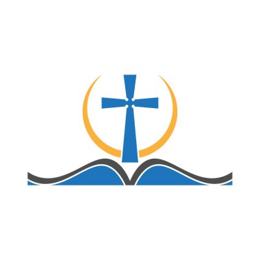 Kilise sembolü logo tasarımı illüstrasyonu