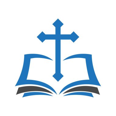 Kilise sembolü logo tasarımı illüstrasyonu