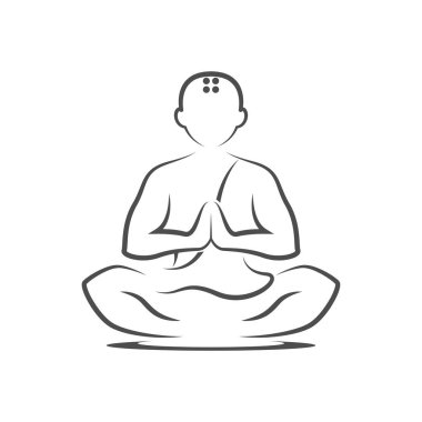 Monk logo tasarım illüstrasyonu