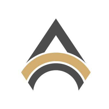 A harfi, üçgen logo desain illüstrasyon