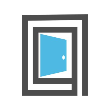 Kapı tasarımı logo illüstrasyonu