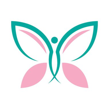 Kelebek simgesi logo tasarımı illüstrasyonu