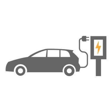 Elektrikli araba simgesi logo tasarımı illüstrasyonu