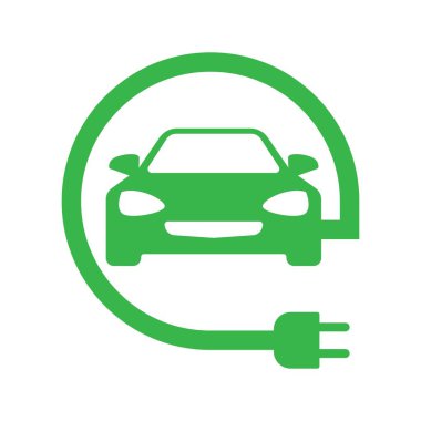 Elektrikli araba simgesi logo tasarımı illüstrasyonu