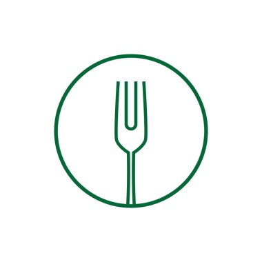 Çatal bıçak ikonu tasarım şablonu çizimi