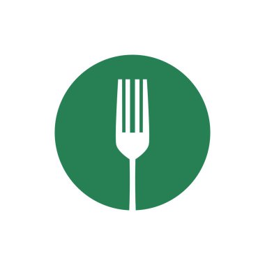 Çatal bıçak ikonu tasarım şablonu çizimi