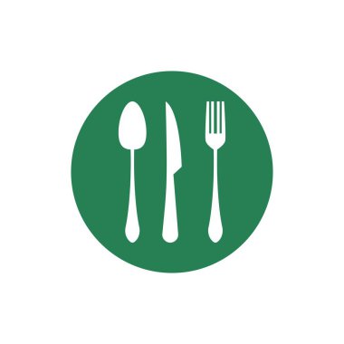 Çatal bıçak ikonu tasarım şablonu çizimi