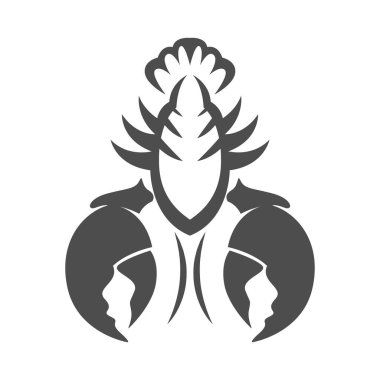 Istakoz simgesi tasarım şablonu çizimi