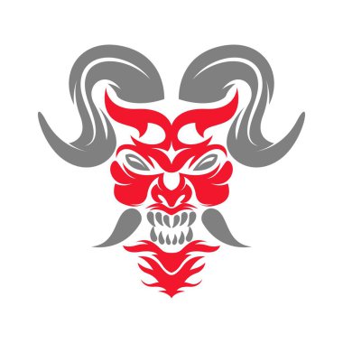Şeytan simgesi logo tasarım şablonu