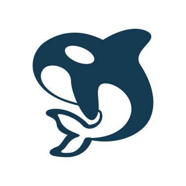 Orca balina simgesi logo tasarım şablonu