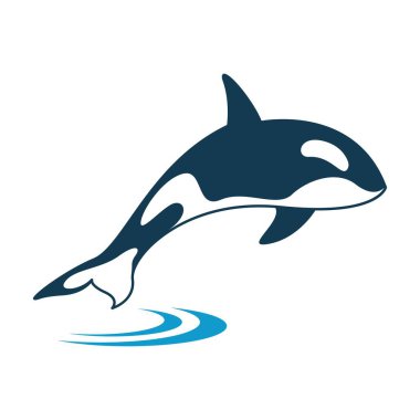 Orca balina simgesi logo tasarım şablonu