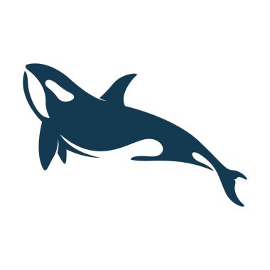 Orca balina simgesi logo tasarım şablonu