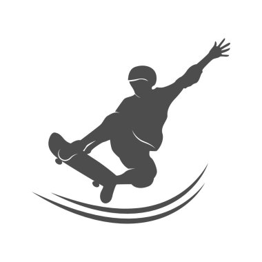 Kaykay simgesi logo tasarımı illüstrasyonu