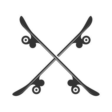 Kaykay simgesi logo tasarımı illüstrasyonu