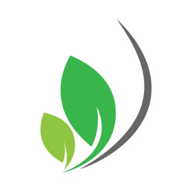 Yaprak simgesi logo tasarım şablonu