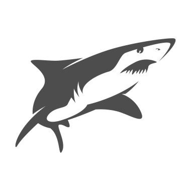 Köpekbalığı simgesi logo tasarım şablonu
