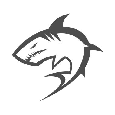 Köpekbalığı simgesi logo tasarım şablonu