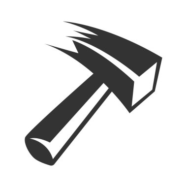 Çekiç simgesi logo tasarım şablonu