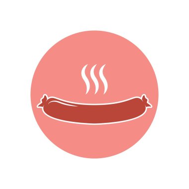 Hotdog yemek simgesi logo tasarım şablonu