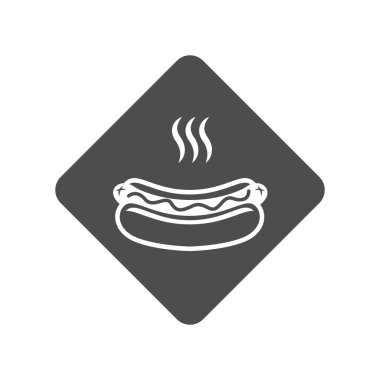 Hotdog yemek simgesi logo tasarım şablonu