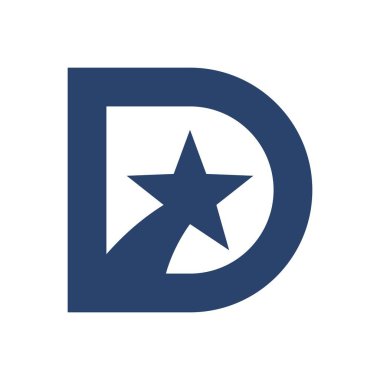 D harfi logo simge tasarım şablonu