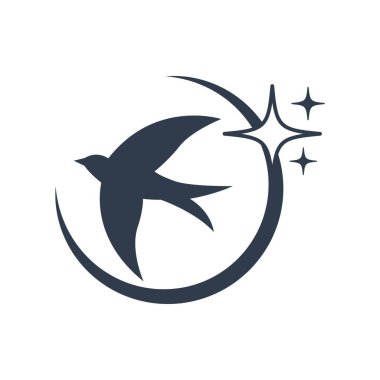 Kırlangıç kuşu logo tasarım şablonu