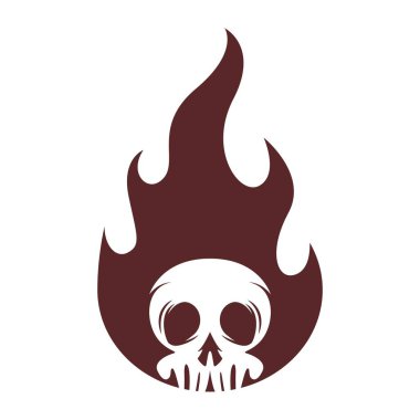 Kafatası simgesi logo tasarım şablonu