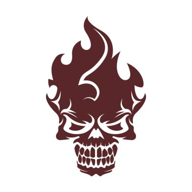 Kafatası simgesi logo tasarım şablonu