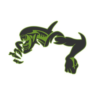 Uzaylı logo tasarım şablonu
