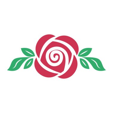 Güzel kırmızı gül ikonu tasarım şablonu