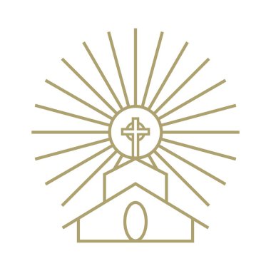 Kilise sembolü logo tasarım şablonu