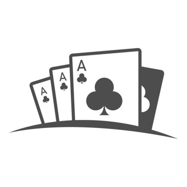 Siyah takımlı minimalist poker kartı simgesi