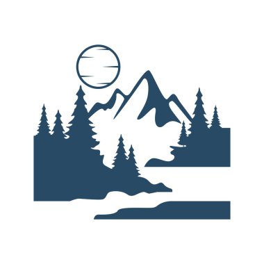 Minimal dağ ve orman gölü