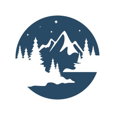 Yıldızlı dağ manzarası grafiği