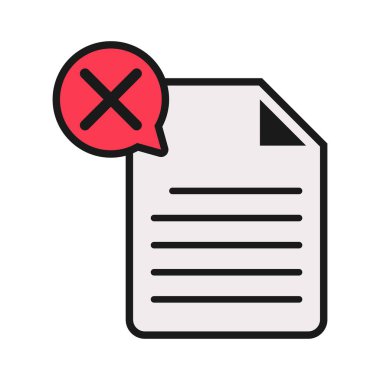 Reddedilmiş belge veya dosya simgesi tasarımı