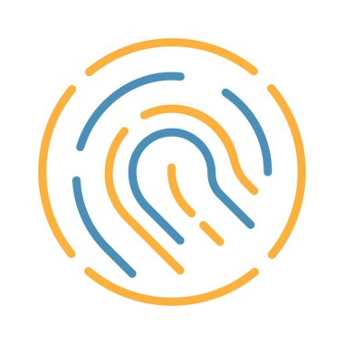 Biyometrik güvenlik tasarımı için minimalist parmak izi simgesi