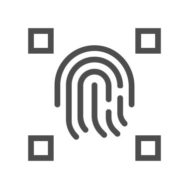 Biyometrik güvenlik tasarımı için minimalist parmak izi simgesi