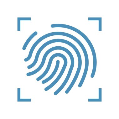 Biyometrik güvenlik tasarımı için minimalist parmak izi simgesi