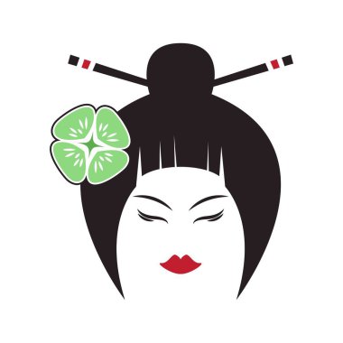 Geyşa simgesi logo çizimi tasarımı