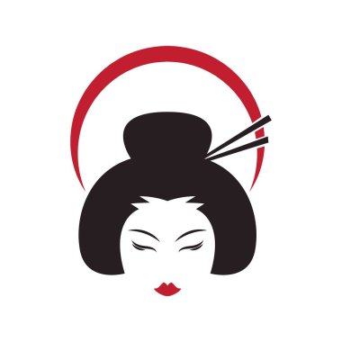 Geyşa simgesi logo çizimi tasarımı