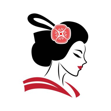 Geyşa simgesi logo çizimi tasarımı