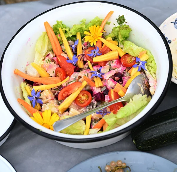 蔬菜沙拉用的新鲜蔬菜 高质量的照片 — 图库照片