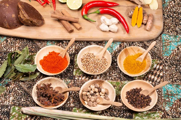 Asian Spices Seasonings Condiment Table Cloth High Quality Photo — Stock Photo, Image