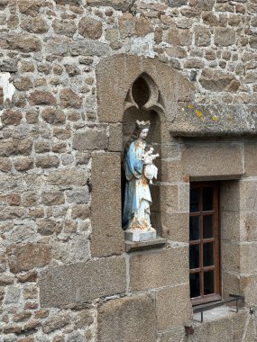 Mont Saint-Michel Kalesi Sahili Fransa ünlüsü. Yüksek kalite fotoğraf