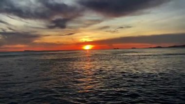 Beautiful ocean and sky at sunset in summer. High quality 4k footage