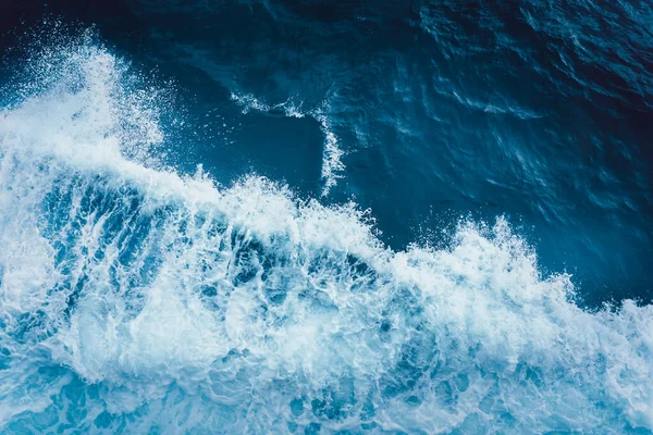 Pohled Shora Tyrkysové Oceánské Vlny Pozadí — Stock fotografie