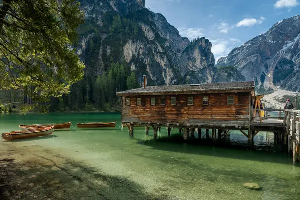 Lago di Braies (Pragser Wildsee), Dolomitler, Güney Tyrol, İtalya
